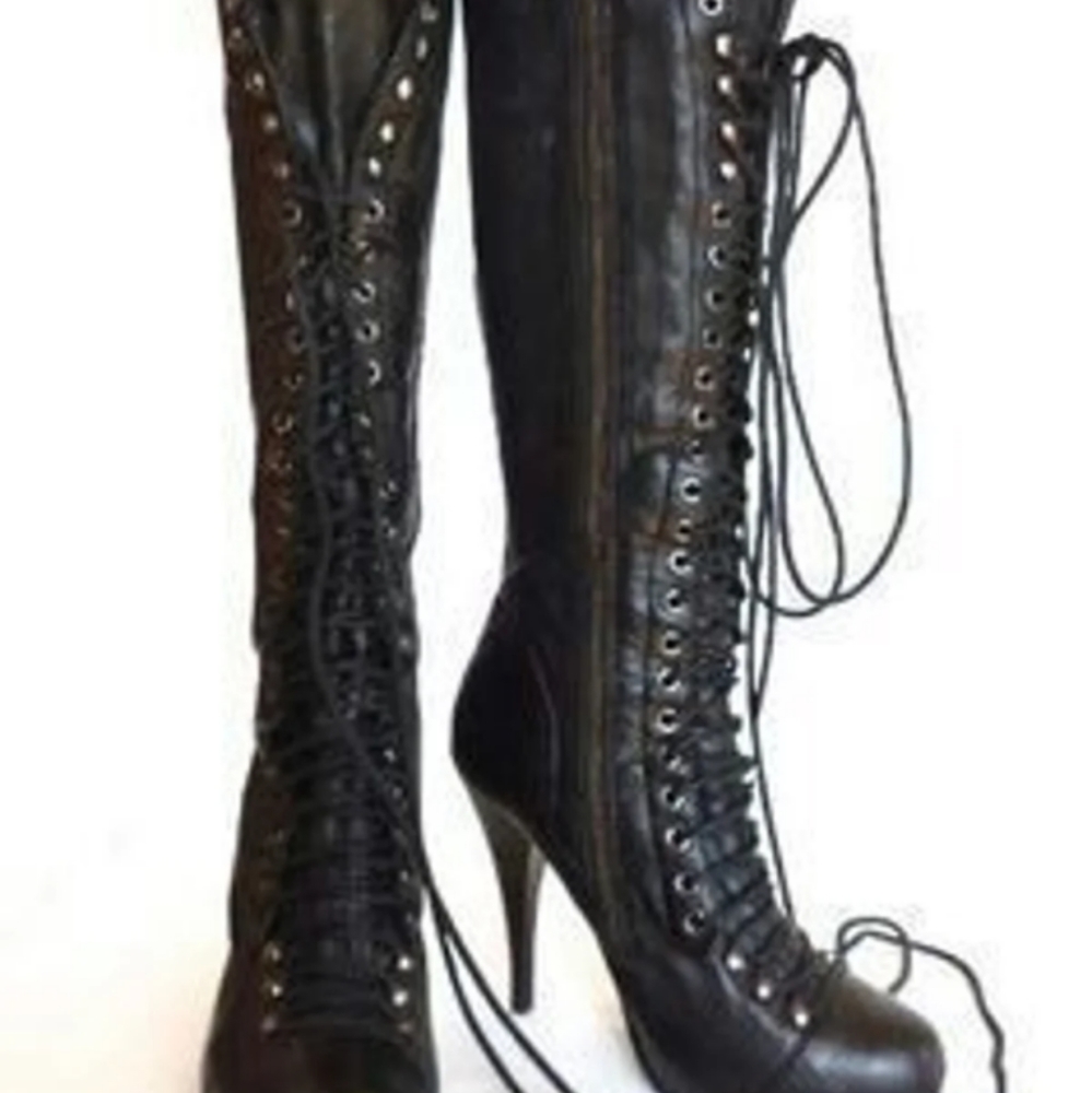 Black lace up Baker boots